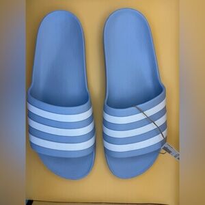 Adidas Adilette Aqua Blue and White Slide Sandals Size 11